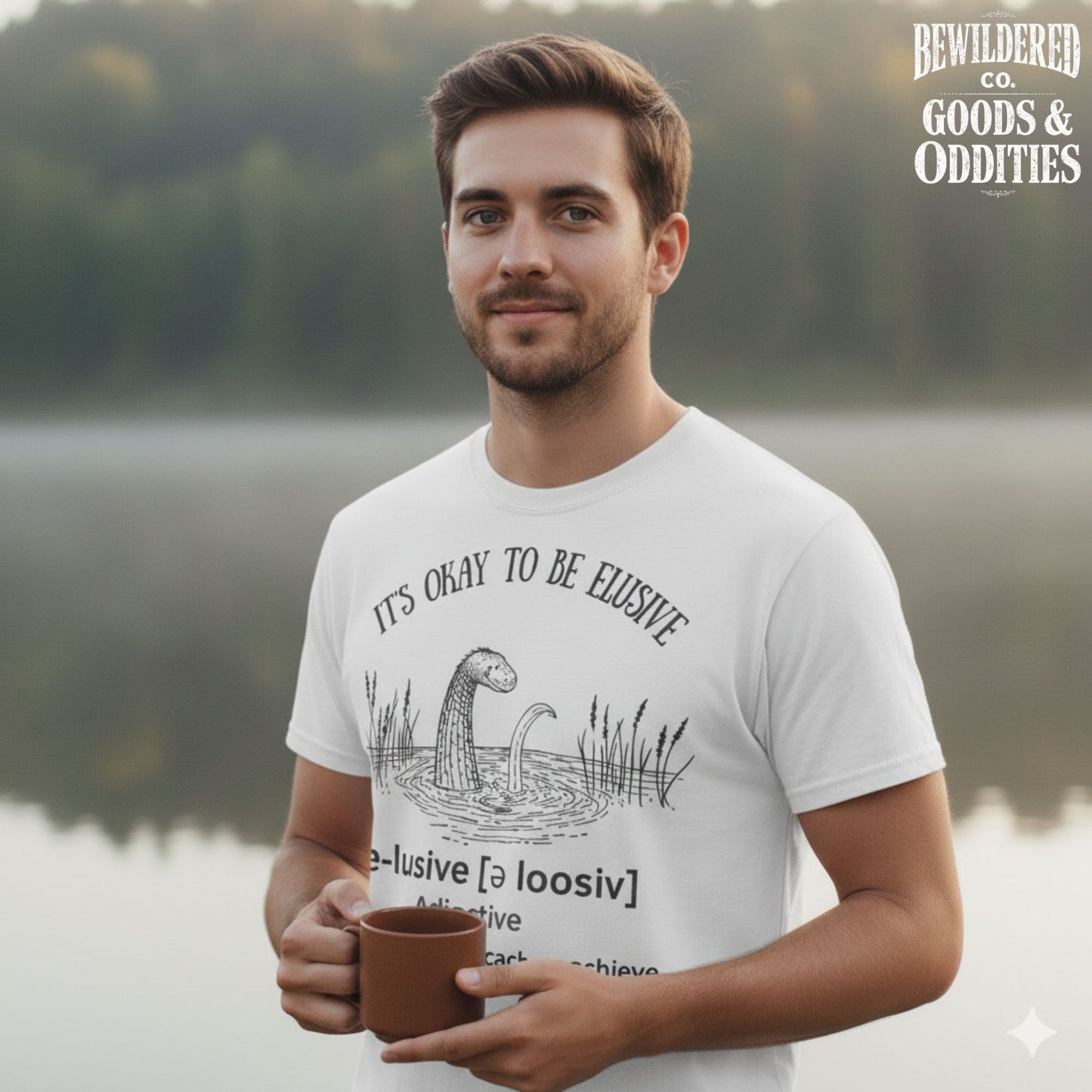 It's Okay to Be Elusive T-Shirt — Nessie Illustration & Definition Tee