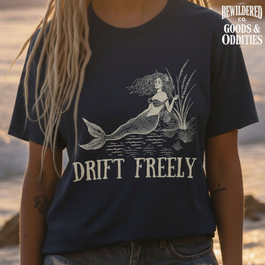 Drift Freely Mermaid Graphic T-Shirt
