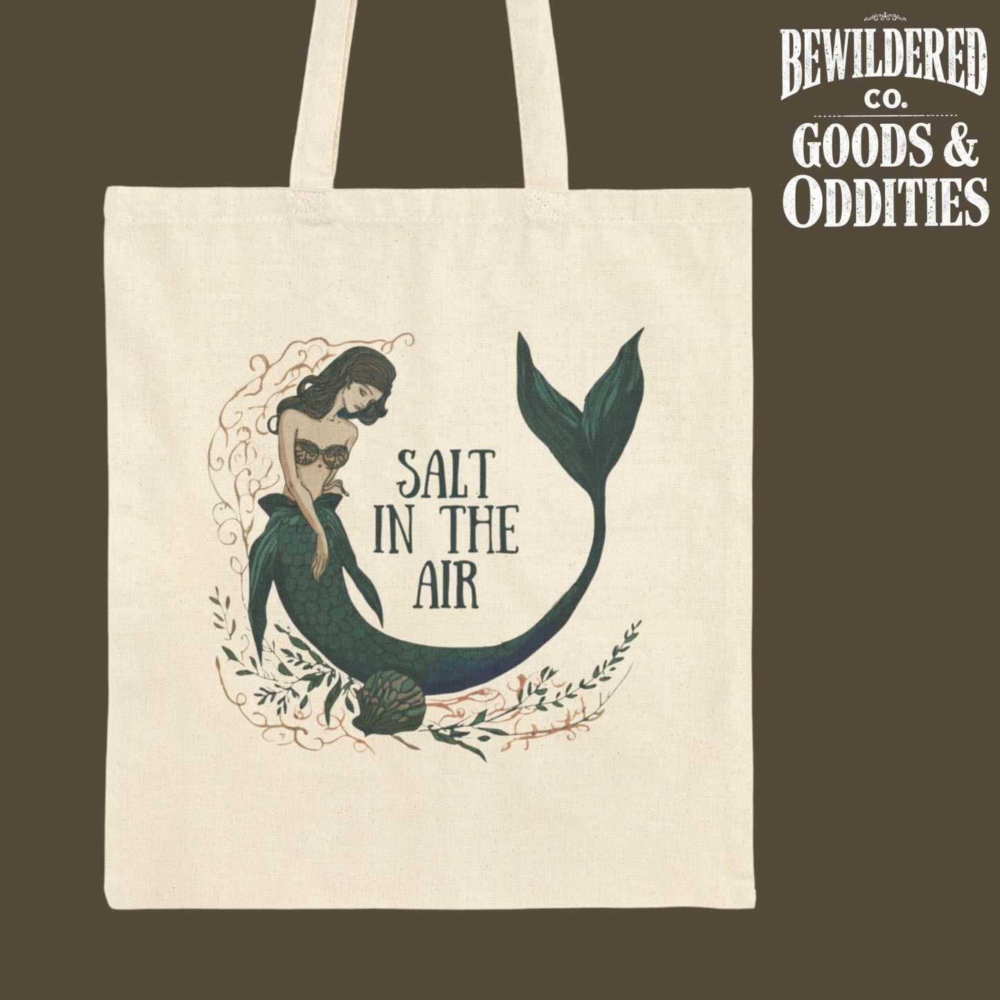 Mermaid 'Salt in the Air' Canvas Tote Bag — Beachy Eco Shopper