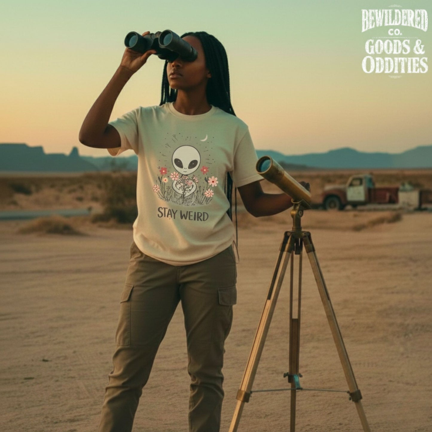 Stay Weird Alien T-Shirt — Cute UFO Graphic Tee for Alien Lovers