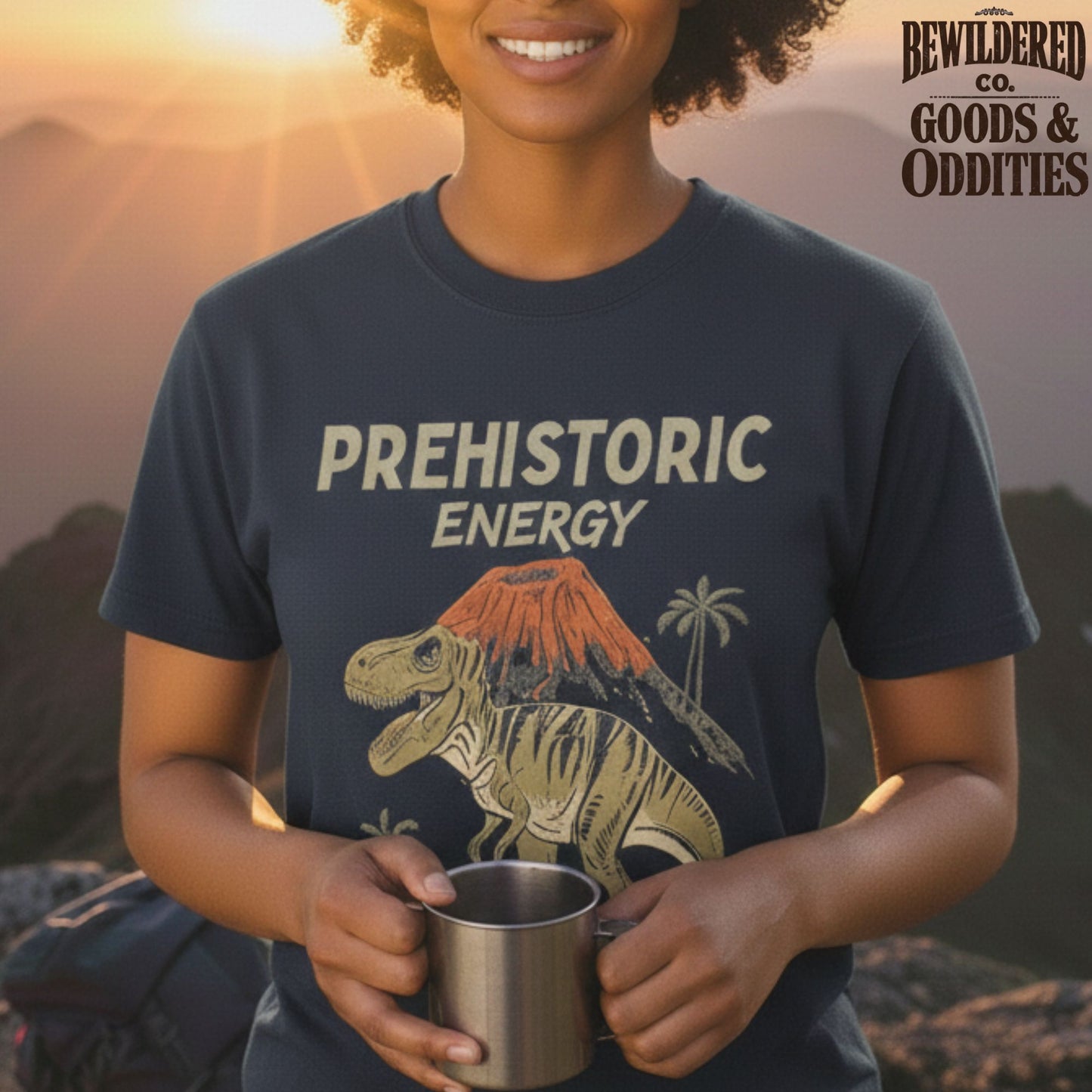 Prehistoric Energy T‑Shirt — TRex Dinosaur Graphic Tee