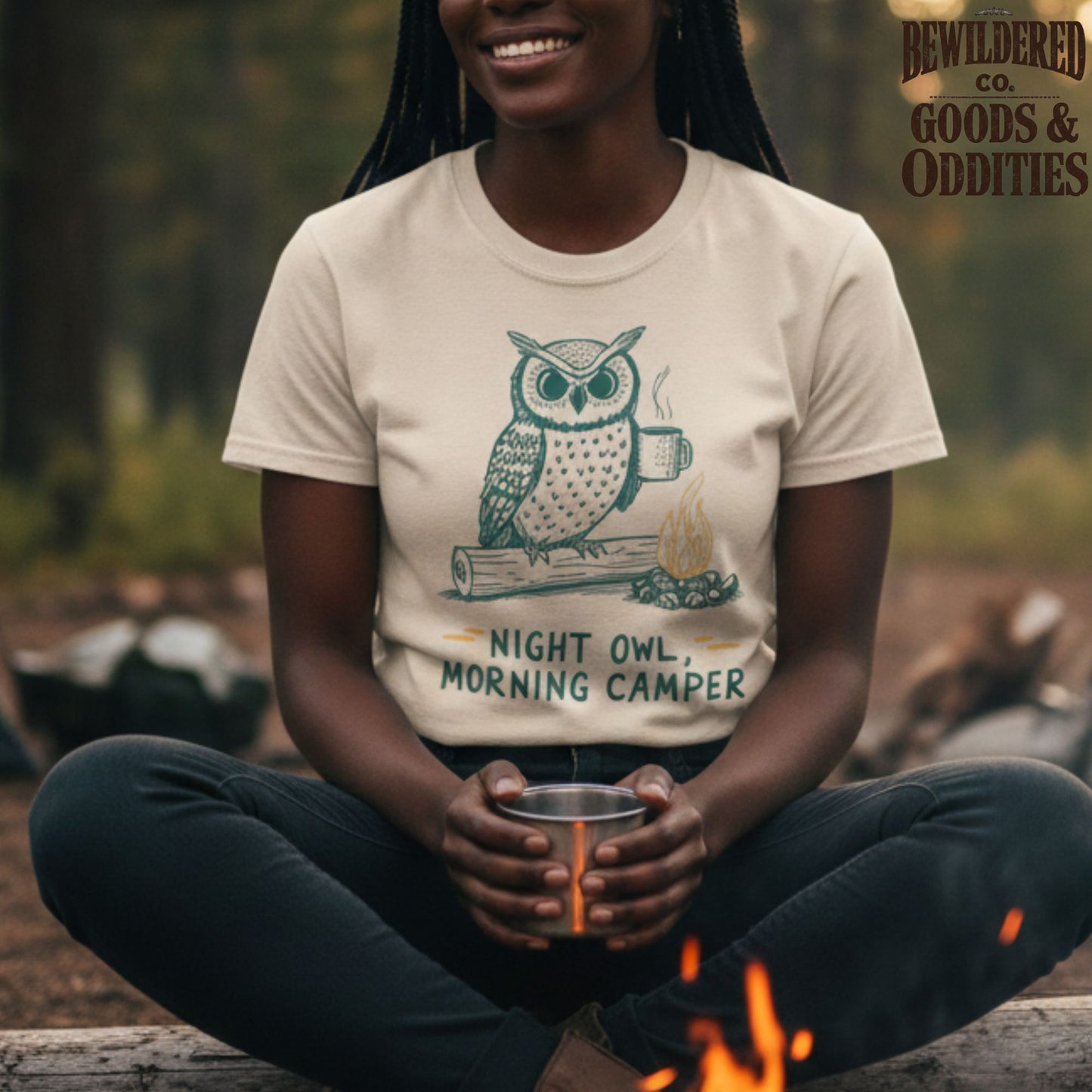 Night Owl Morning Camper T-shirt — Funny Dual Personality Camping Tee