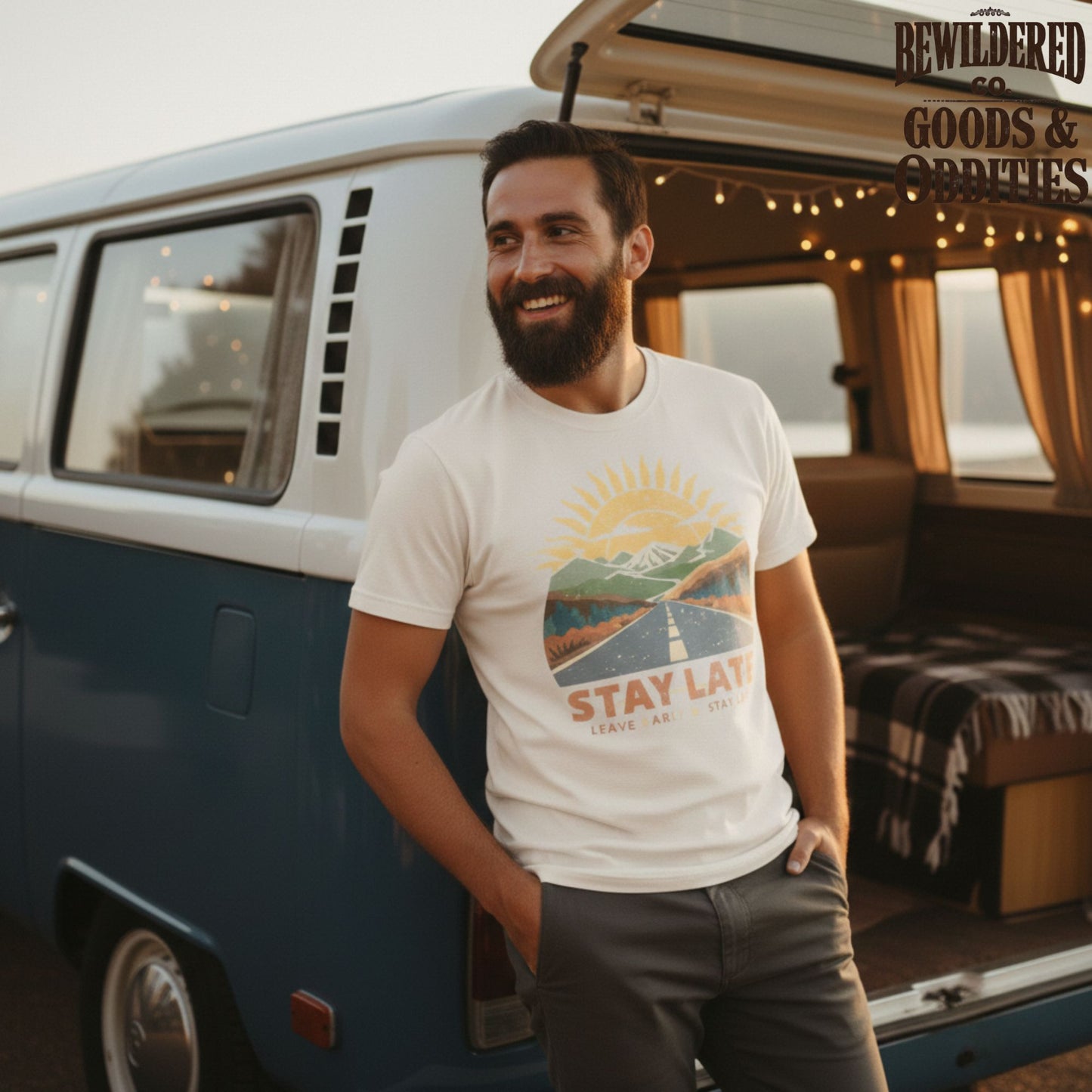 Road Trip T-Shirt — "Stay Late, Leave Early" Casual Travel Tee