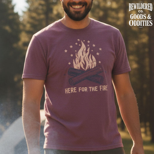 Here For The Fire T-Shirt — Campfire Graphic Tee