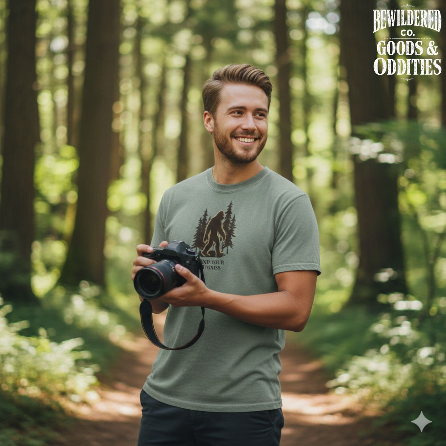 Sasquatch “Mind Your Business” T‑Shirt — Vintage Forest Bigfoot Tee