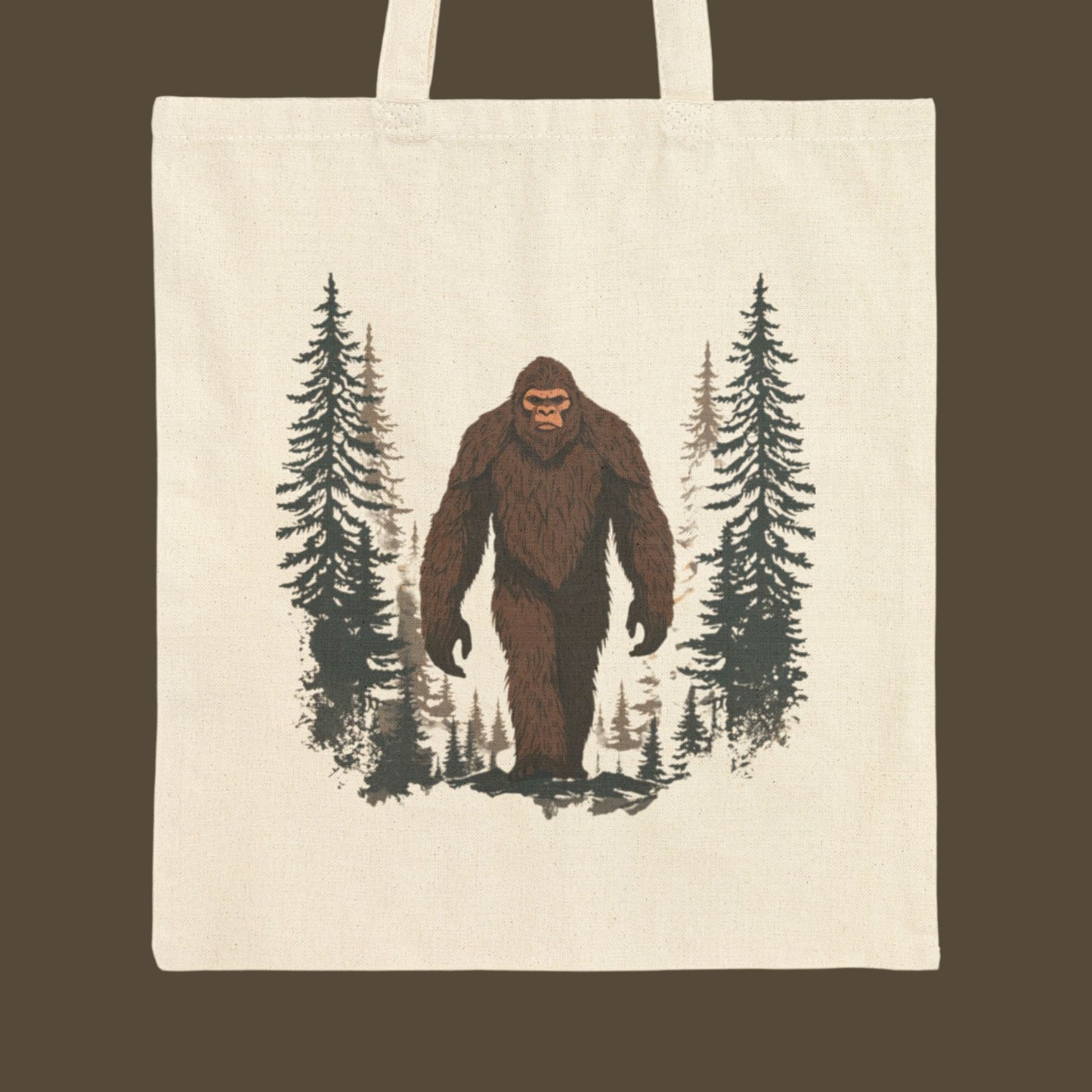 Bigfoot Forest Tote Bag — Sasquatch Canvas Book & Market Bag