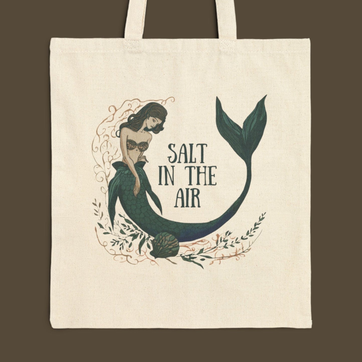 Mermaid 'Salt in the Air' Canvas Tote Bag — Beachy Eco Shopper
