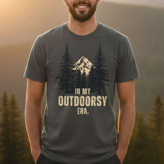 Outdoorsy Era T-Shirt – Vintage Mountain Forest Graphic, Comfort Colors 1717