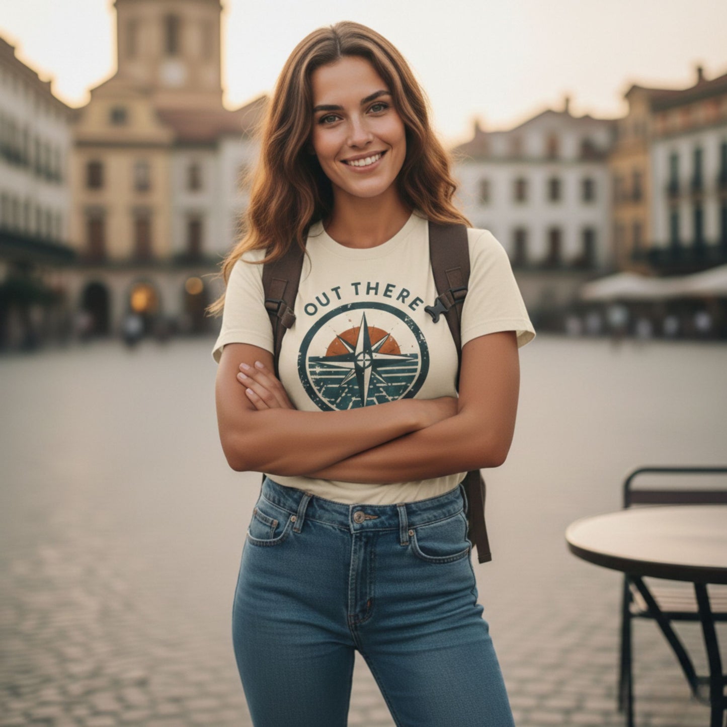 Out There Somewhere Compass T-Shirt – Adventure Graphic Tee, Comfort Colors 1717